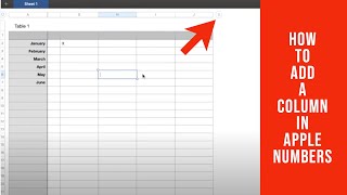 How to Add a Column in Apple Numbers