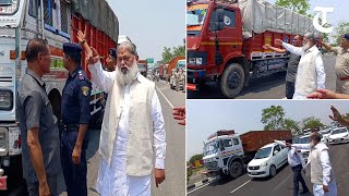 Haryana minister Anil Vij gets cracking, challans heavy vehicles violating lane norms
