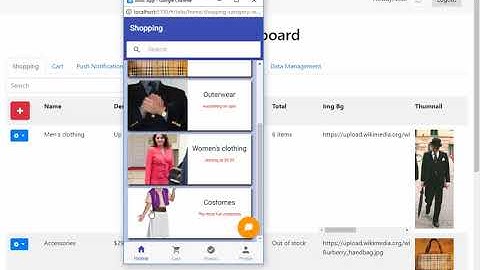 ionShopping adding products demo
