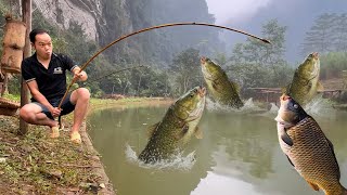 Download Lagu Catching Lots of Pond Fish and Making Traditional Smoked Fish for Wife \u0026 Kids MP3