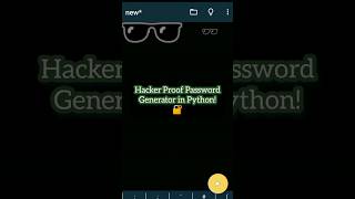 Hacker Proof Password Generator in Python 🔐 #shorts #python #cybersecurity #coding #ethicalhacking