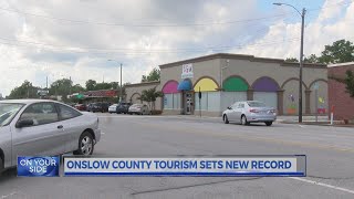 Largest percent increase in visitor spending in Onslow County in 2018