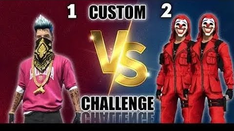 2 Random Grandmaster Player Call Me noob i challenge them 1 v 2 custom room - Garena Free Fire