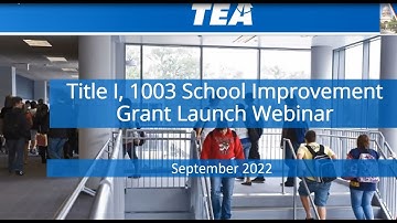 Title I, 1003 School Improvement Grant webinar
