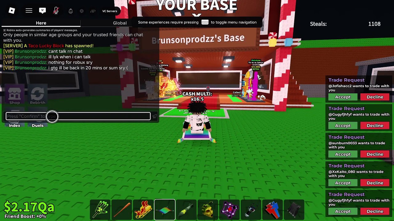 sab trading| playing admin abuse - YouTube