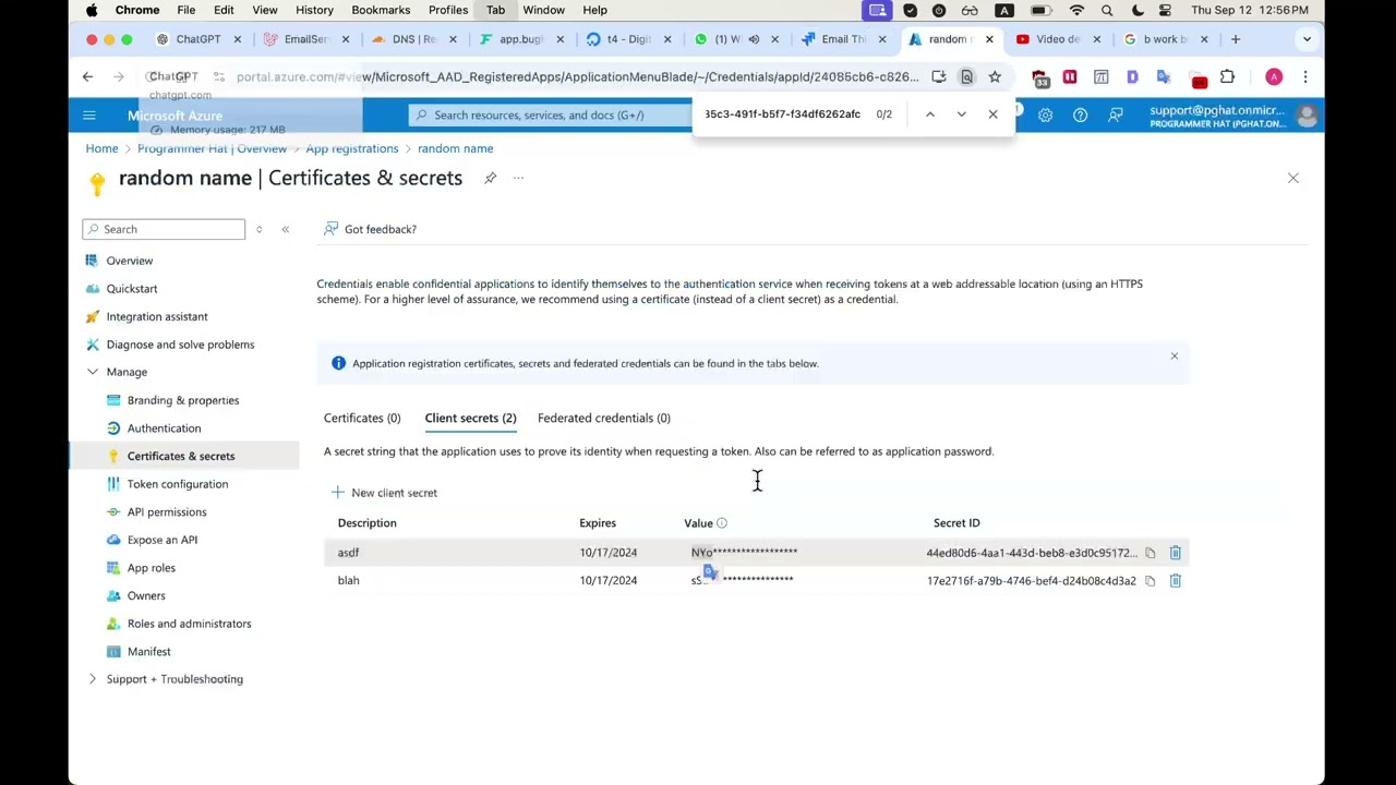 How to give OAuth access for Microsoft Office 365 Email Exchange for an application