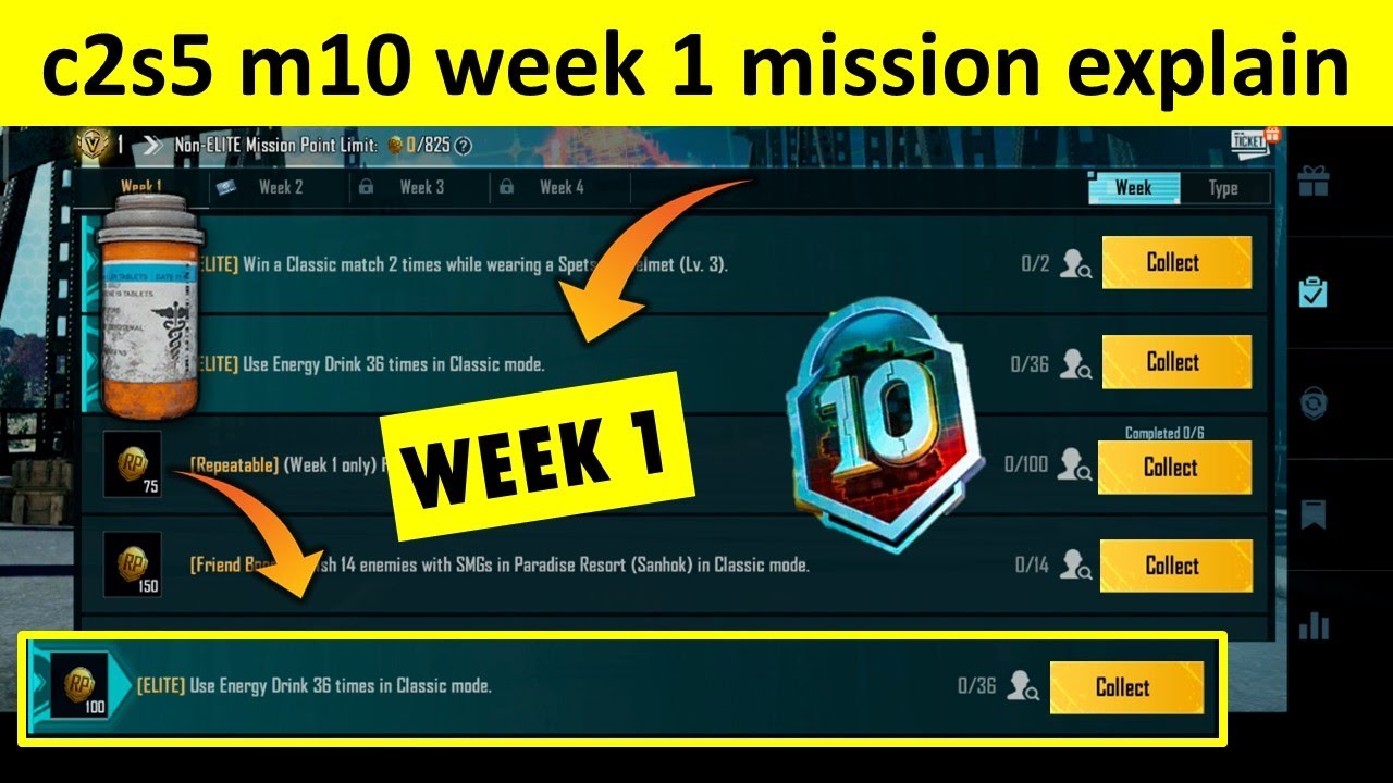 c2s5 M10 week 1 mission explain PUBG/BGMI | BGMI M10 Royal Pass Mission Explain
