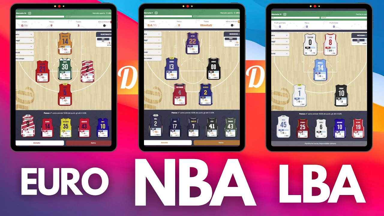 La mia squadra Dunkest NBA, Euroleague, LBA