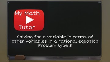ALEKS | Solving for a variable in terms of other variables in a rational equation: Problem type 3
