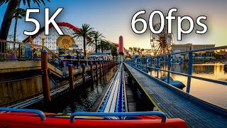 Incredicoaster front seat on-ride 5K POV @60fps Disney California Adventure Park