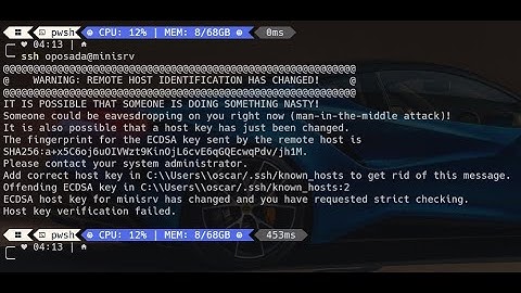 WARNING: REMOTE HOST IDENTIFICATION HAS CHANGED!
