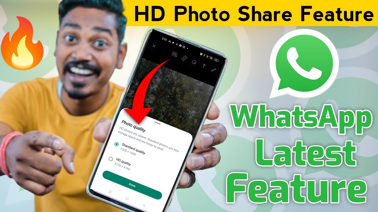 Whatsapp Latest Feature 2023 | Whatsapp Hd Photo Share Feature | Whatsapp  Feature To Send Hd Photo - Youtube