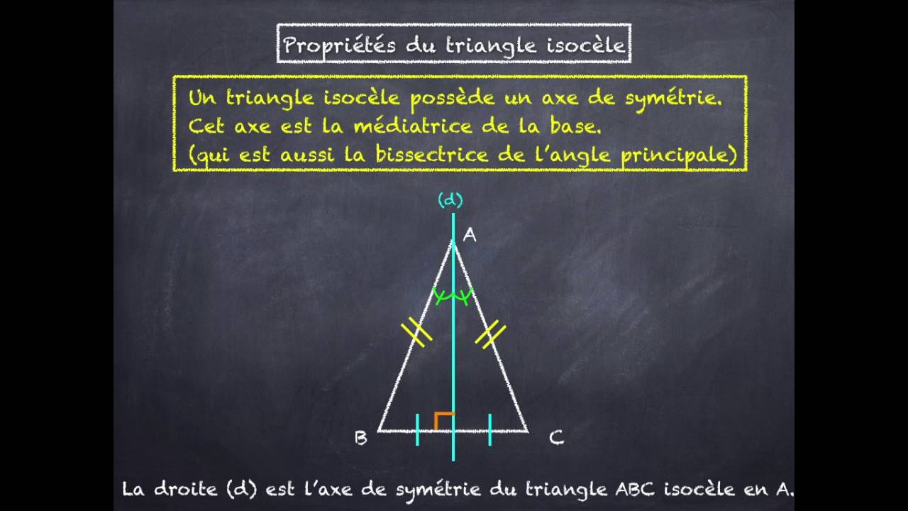 Propriétés du triangle isocèle - YouTube