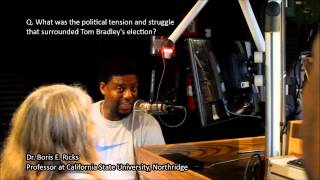 What was the political tension and struggle that surrounded Tom Bradley's election?