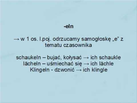 Czasowniki zakończone na -eln i -ern