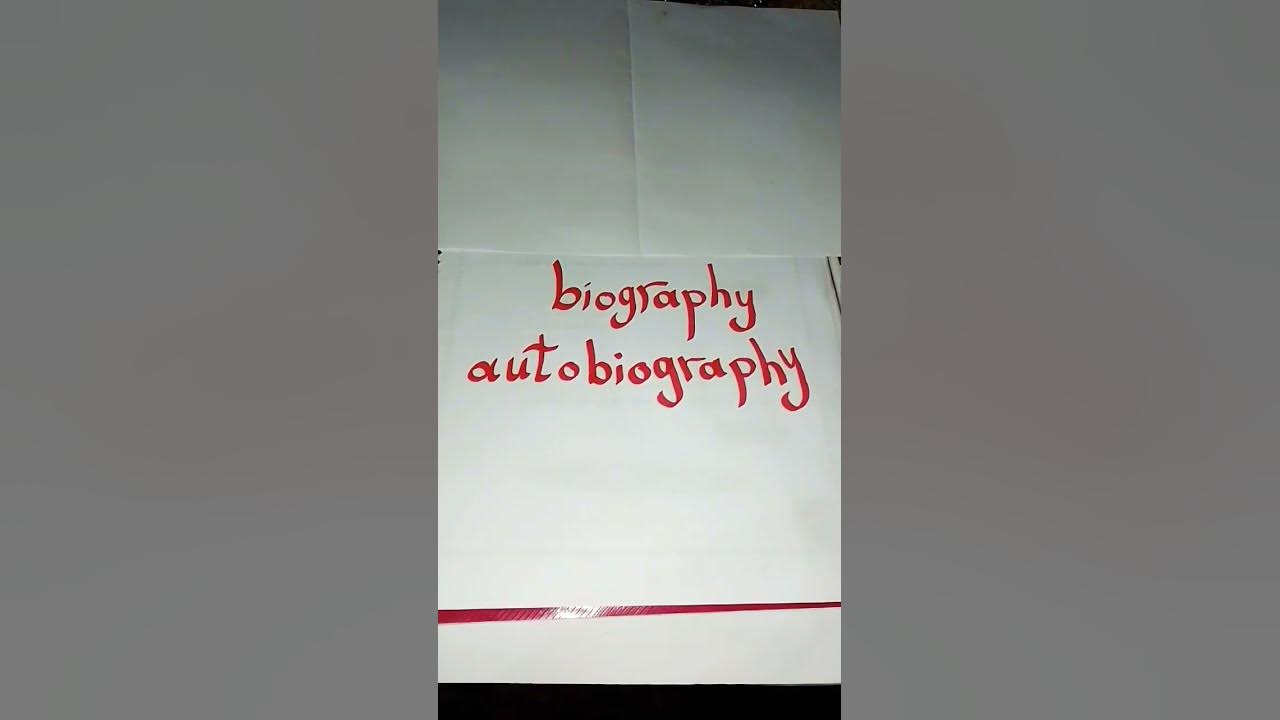 Biography vs autobiography cv youtube