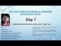SLST for Computer Application , Syllabus Discussion: Lecture - 07 (Database Management System)
