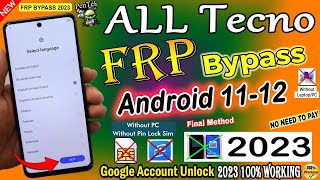All Tecno Android 11 / 12 Frp Bypass | Unlock Google Ac - Solution Without PC 2023 New @pentekfrp