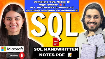 SQL Handwritten Notes PDF | Learn Structured Query Language from Basics | B.Tech, BCA, MCA, GATE |