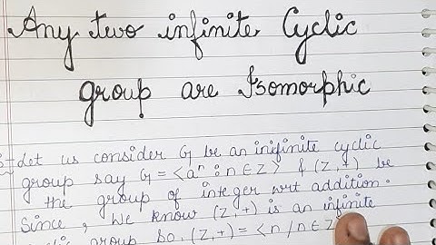 Any Two infinite cyclic subgroups are isomorphic to each other //Group Theory........