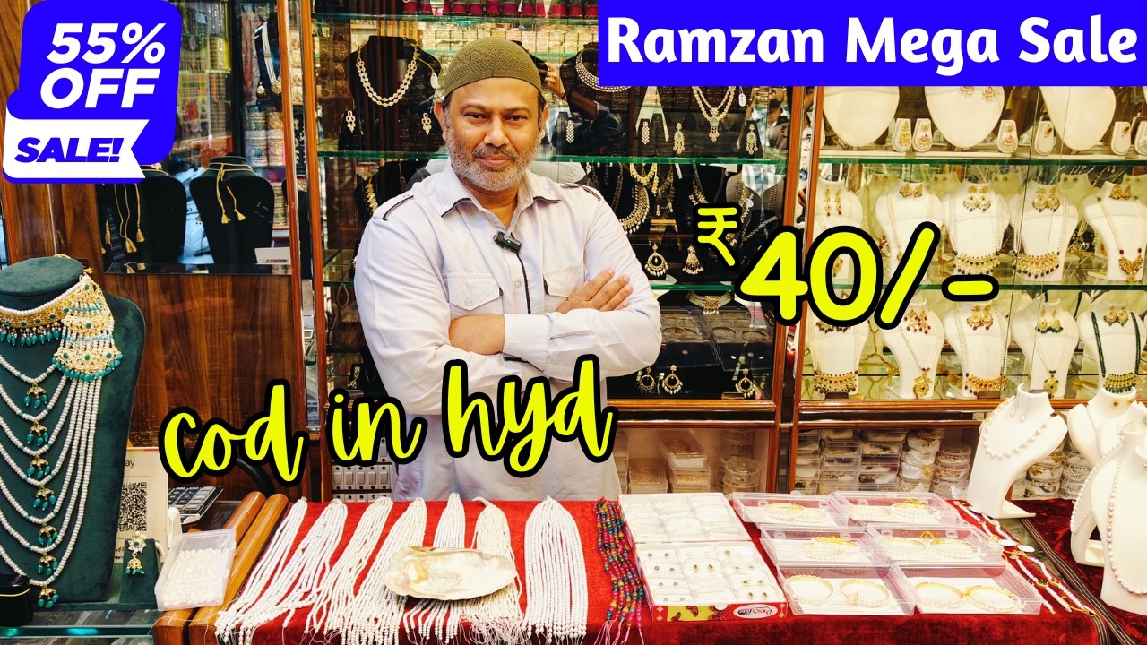 Charminar Ramzan Mega Sale #55% OFF Real Pearls Kundan Nizami Saudi Pakistani Jewellery COD IN HYD