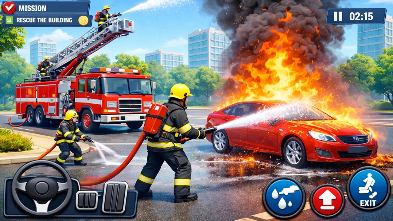 Extreme Fire Truck Driving Simulator 2026 - Real firefighting Rescue Fire Truck - Android GamePlay
