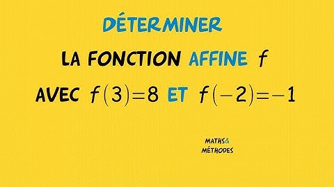 Déterminer une fonction affine à partir de deux images