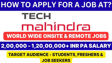 How to Apply for Jobs at Tech Mahindra? | 2 LPA  to 120 LPA+ | Jobs | Jobseekers | Students