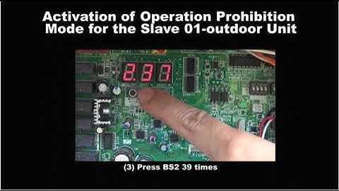 Daikin VRV 4 (How to lock out slave 1 unit)