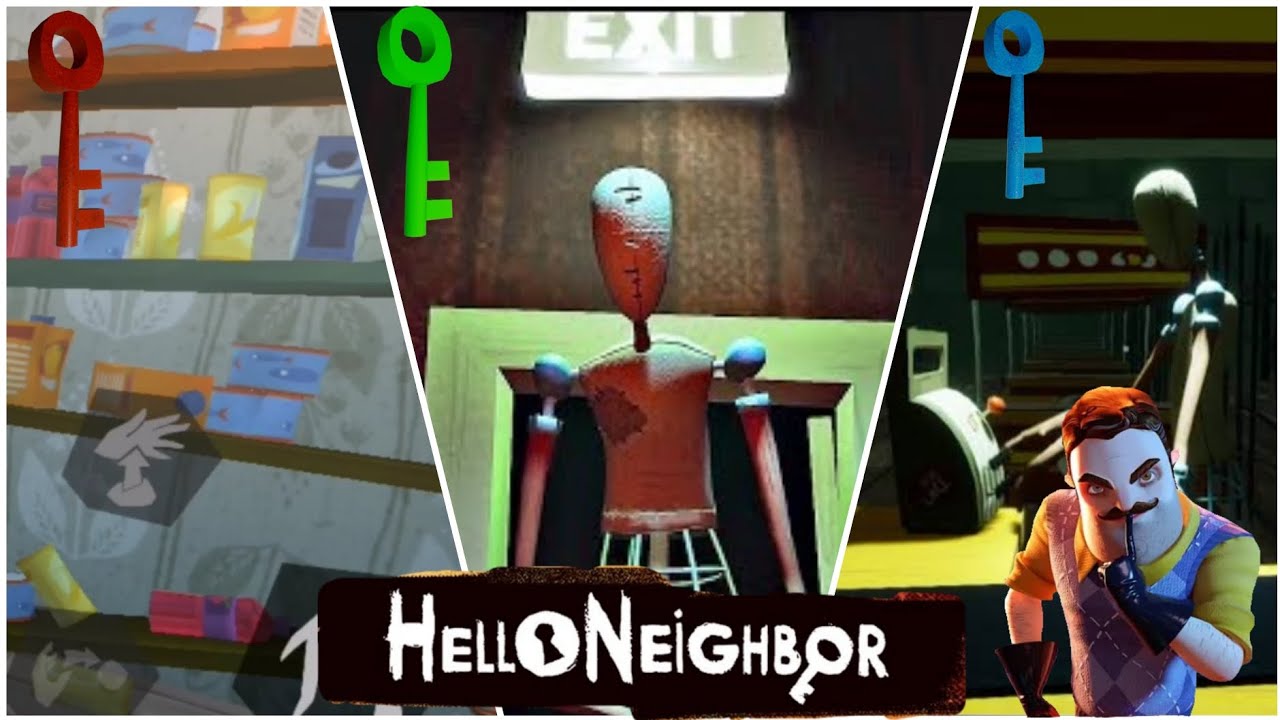 Hello Nightbore Mavi, Yeşil Ve Kırmızı Anahtar Görevleri🔑 - Hello Neighbor 😱 - YouTube