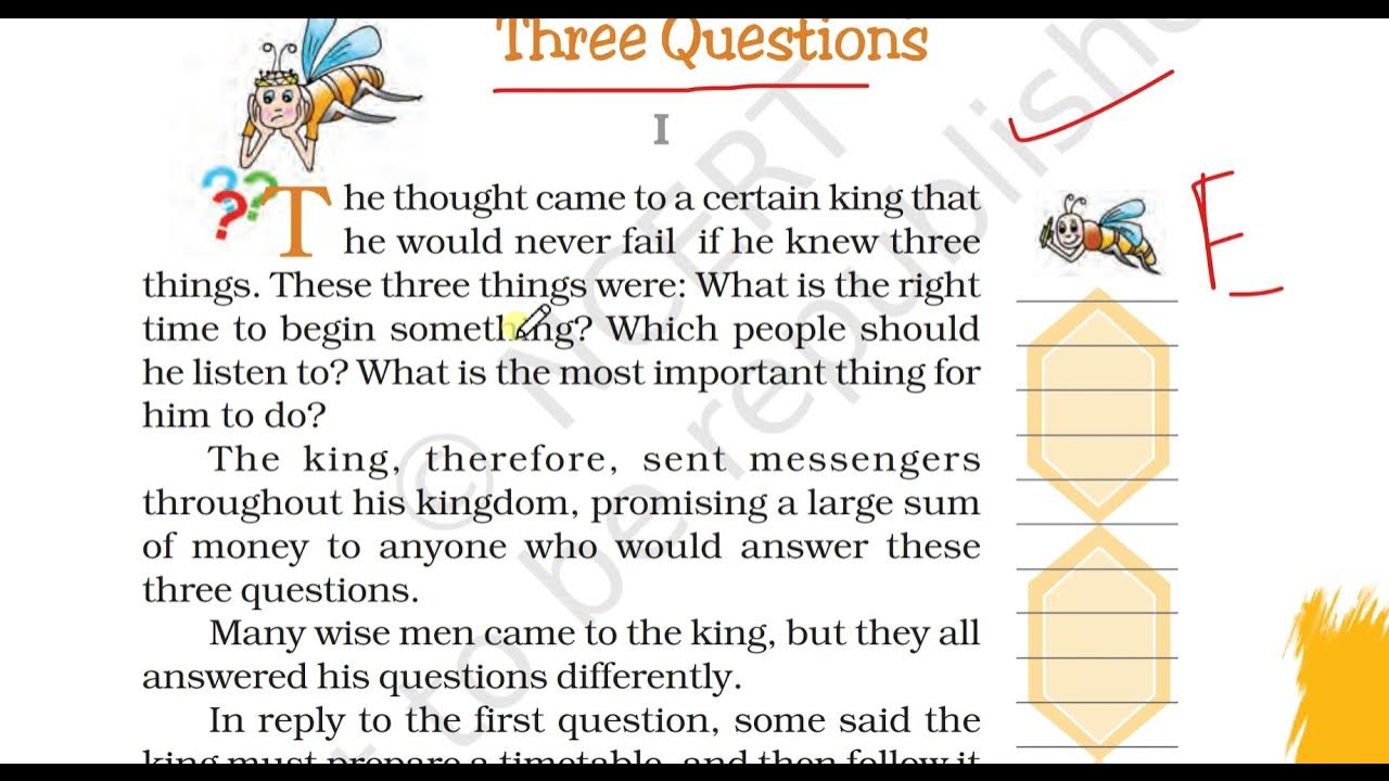 THREE QUESTIONS CLASS 7 ENGLISH CHAPTER 1 SUMMARY AND QUESTION ANSWERS