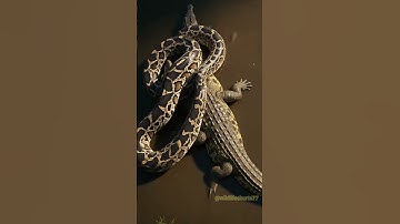#wildlife Giant Python vs Crocodile | #shorts #python #crocodile