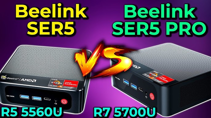 Beelink SER5 MAX R7 5800H Mini PC R5 5560U 16GB DDR4 500GB SSD WiFi 6  Bluetooth 5.2 Triple Display High Performance Computer