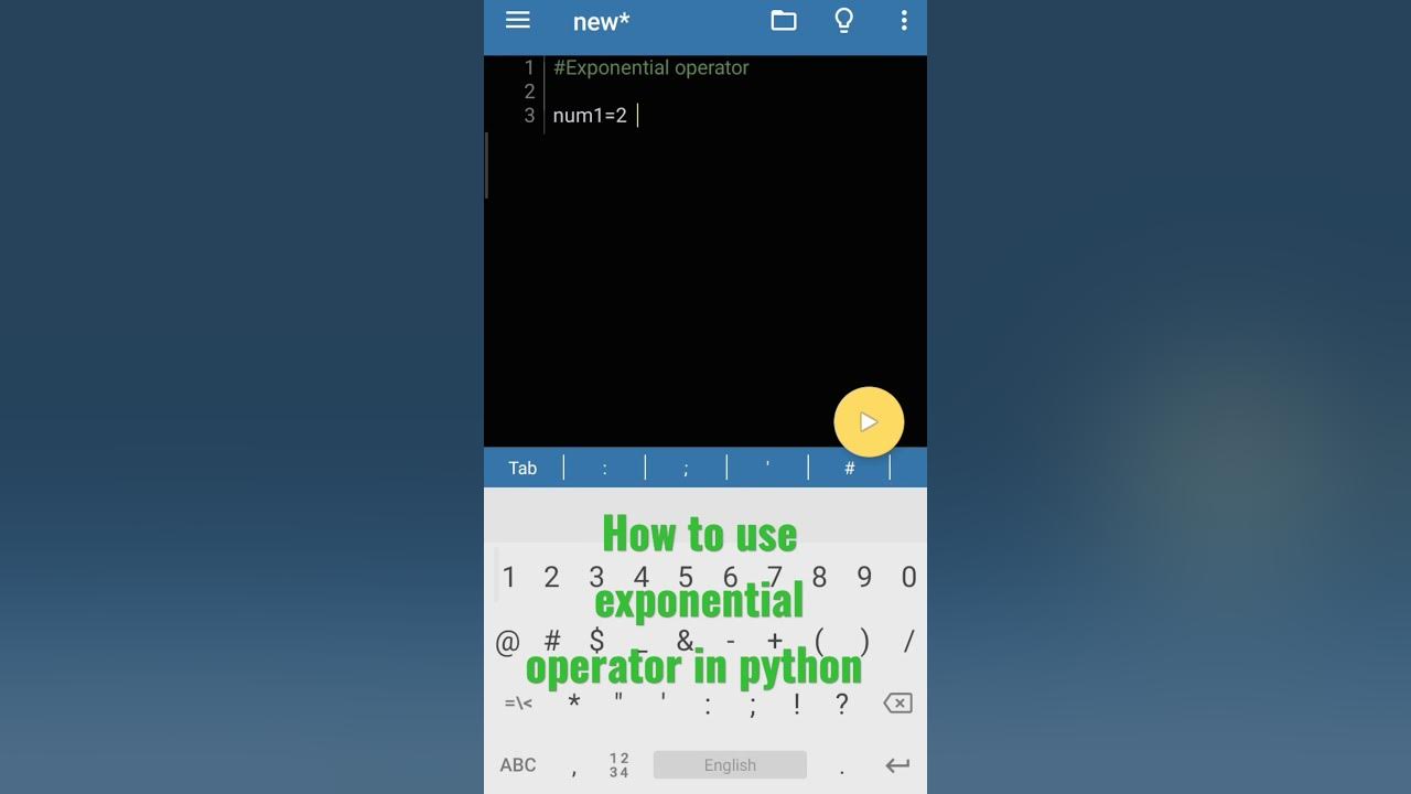 How to use exponential(power) operator in python - YouTube