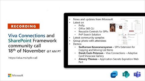Viva Connections & SharePoint Framework Community call – 18th of November 2021
