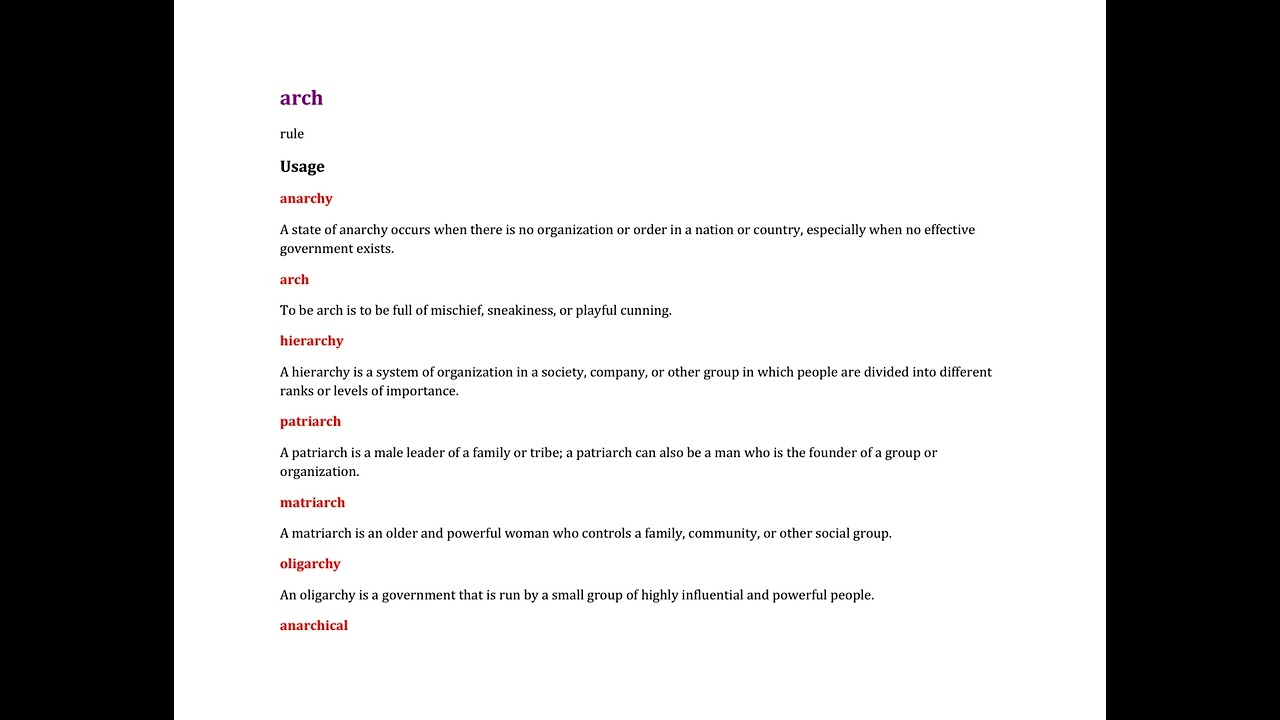 Arch  The root arch means rule