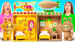 We Build Amazing Doll House for Labubu | Rich vs Broke Funny Moments by Friendly DO