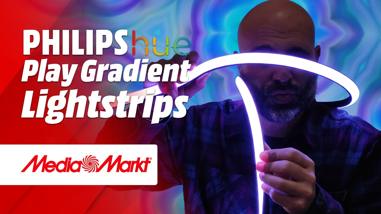 Luces LED  Philips Hue Play Gradient Lightstrip, Tira LED para TV de 55,  6500 K, Luz blanca y color