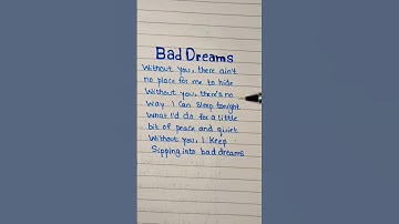 Thumbnail of Teddy Swims - Bad Dreams | Handwritten lyrics #fyp #viral #trending #shorts #shortsfeed #teddyswims