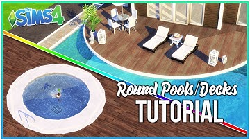 Sims 4 Tutorial - Round Pools & Decks [Base Game, No CC] | Kate Emerald
