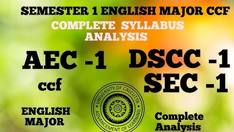 CALCUTTA UNIVERSITY SEMESTER 1 2025 ENGLISH  HONOURS #aec1#dsc1#sec1  