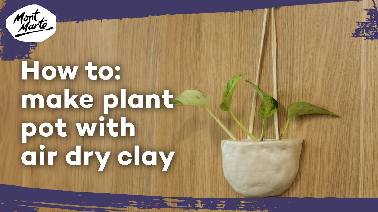 How to make plant pot with air dry clay - YouTube