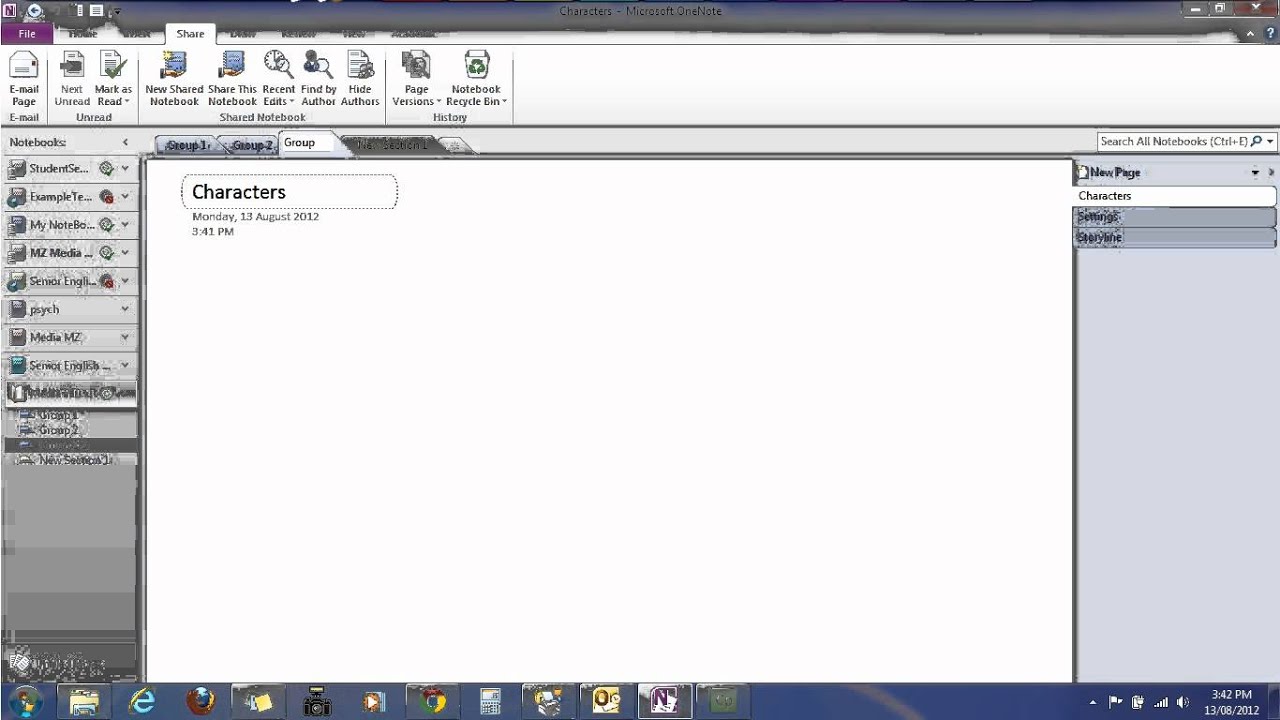 shared onenote shared onenote
