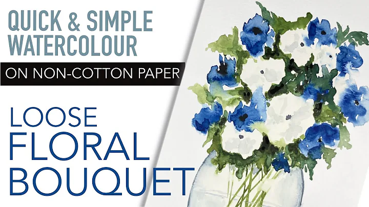 Simple Loose Watercolour Floral Bouquet on Non-Cot...