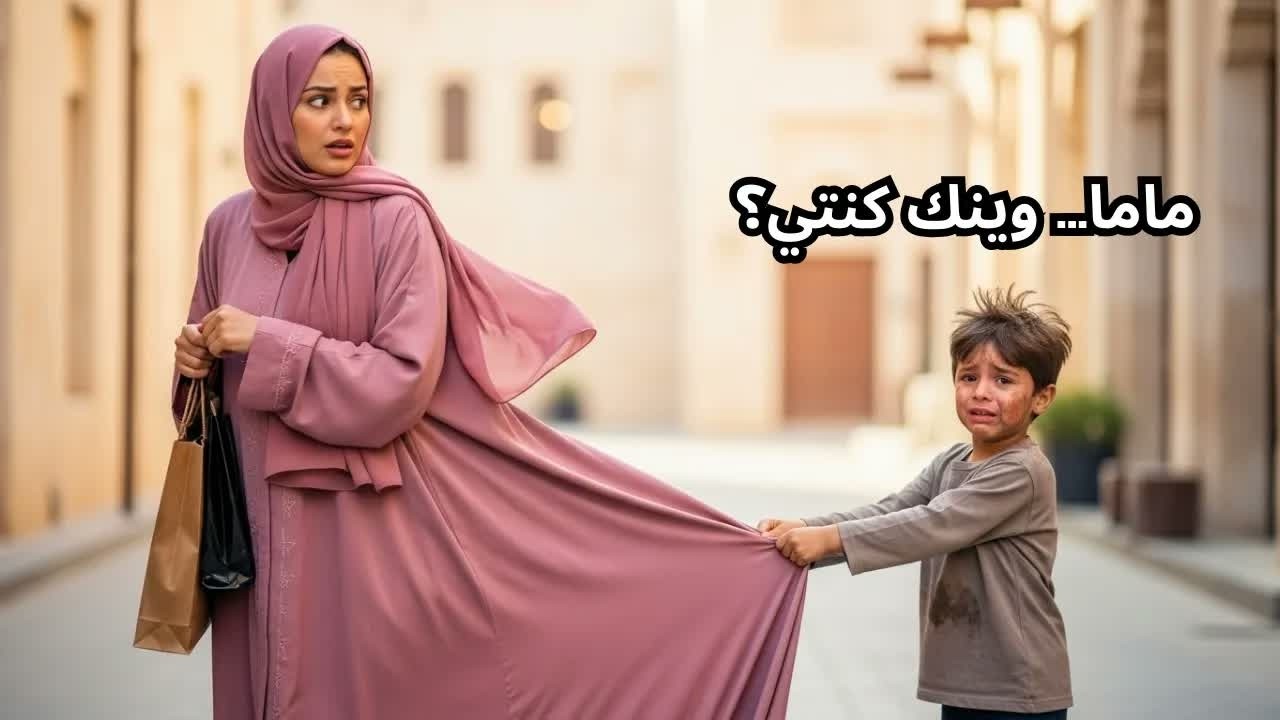 ＂ماما، وينك كنتِ؟＂ قال طفل مشرد بعمر ٥ سنوات لامرأة تمر بجانبه في الشارع