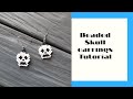 Seed beads Skull earrings/ Brick stitch / Halloween jewelry / Beading tutorial