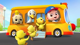 Wheels on the Bus (Animal Version) | Farm Animals Song | LiaChaCha Nursery Rhymes & Baby Songs