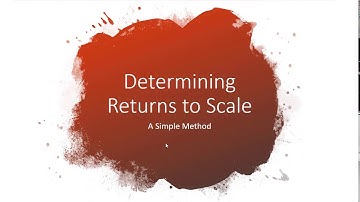 Production Functions: Determining Returns to Scale