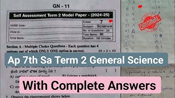 💯7th class general science Sa term 2 Model Paper with answers 2025|Ap Sa2 7th science paper 2025