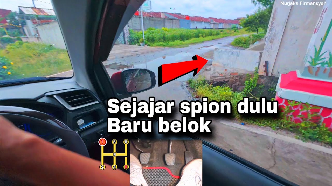 JALAN SEMPIT + BERLUBANG ‼️ Tutorial mobil manual patokan belok di jalan sempit #belajarnyetir 